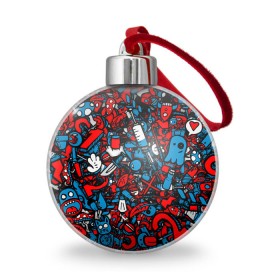 Ёлочный шар с принтом стикербомбинг , Пластик | Диаметр: 77 мм | sticker bombing | комикс | стикер | стикер бомбинг | стикербомбинг
