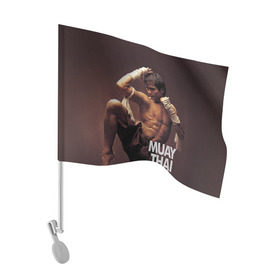 Флаг для автомобиля с принтом Муай тай , 100% полиэстер | Размер: 30*21 см | муай тай