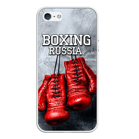 Чехол для iPhone 5/5S матовый с принтом Boxing , Силикон | Область печати: задняя сторона чехла, без боковых панелей | boxing | boxing russia | бокс | боксер | перчатки