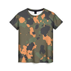Женская футболка 3D с принтом Камуфляж , 100% полиэфир ( синтетическое хлопкоподобное полотно) | прямой крой, круглый вырез горловины, длина до линии бедер | army | military | армейские | армия | камуфляж