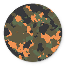 Коврик круглый с принтом Камуфляж , резина и полиэстер | круглая форма, изображение наносится на всю лицевую часть | army | military | армейские | армия | камуфляж