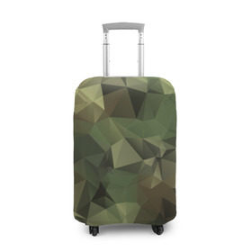 Чехол для чемодана 3D с принтом Камуфляж , 86% полиэфир, 14% спандекс | двустороннее нанесение принта, прорези для ручек и колес | хаки