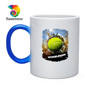 Кружка хамелеон с принтом Уимблдон (Wimbledon) , керамика | меняет цвет при нагревании, емкость 330 мл | Тематика изображения на принте: wimbledon | англия | большой теннис | великобритания | теннисный мяч | уимблдон