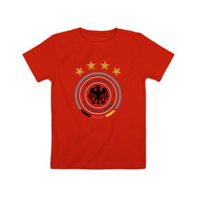Детская футболка хлопок с принтом Сборная Германии , 100% хлопок | круглый вырез горловины, полуприлегающий силуэт, длина до линии бедер | germany | германия