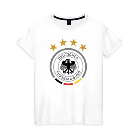Женская футболка хлопок с принтом Сборная Германии , 100% хлопок | прямой крой, круглый вырез горловины, длина до линии бедер, слегка спущенное плечо | germany | германия