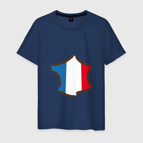 Мужская футболка хлопок с принтом Сборная Франции , 100% хлопок | прямой крой, круглый вырез горловины, длина до линии бедер, слегка спущенное плечо. | 