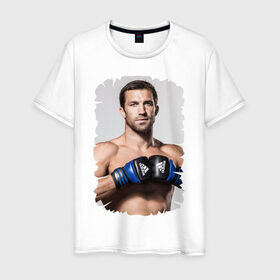 Мужская футболка хлопок с принтом Luke Rockhold (MMA) , 100% хлопок | прямой крой, круглый вырез горловины, длина до линии бедер, слегка спущенное плечо. | Тематика изображения на принте: ufc