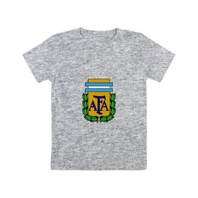 Детская футболка хлопок с принтом Сборная Аргентины , 100% хлопок | круглый вырез горловины, полуприлегающий силуэт, длина до линии бедер | argentina | аргентина | сборная аргентина | футбол