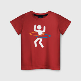 Детская футболка хлопок с принтом Hole-a-Hoop , 100% хлопок | круглый вырез горловины, полуприлегающий силуэт, длина до линии бедер | hole a hoop portal портал