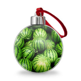 Ёлочный шар с принтом Арбузы , Пластик | Диаметр: 77 мм | арбуз | еда | фрукт | ягода