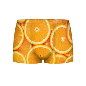 Мужские трусы 3D с принтом Апельсин , 50% хлопок, 50% полиэстер | классическая посадка, на поясе мягкая тканевая резинка | апельсин | еда | лимон | фрукт