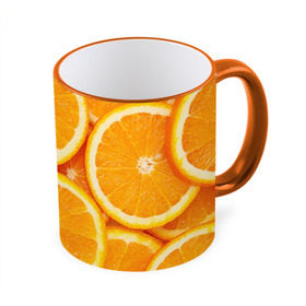 Кружка 3D с принтом Апельсин , керамика | ёмкость 330 мл | Тематика изображения на принте: апельсин | еда | лимон | фрукт