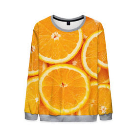 Мужской свитшот 3D с принтом Апельсин , 100% полиэстер с мягким внутренним слоем | круглый вырез горловины, мягкая резинка на манжетах и поясе, свободная посадка по фигуре | Тематика изображения на принте: апельсин | еда | лимон | фрукт