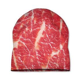 Шапка 3D с принтом Мясо , 100% полиэстер | универсальный размер, печать по всей поверхности изделия | бекон | еда | мясо