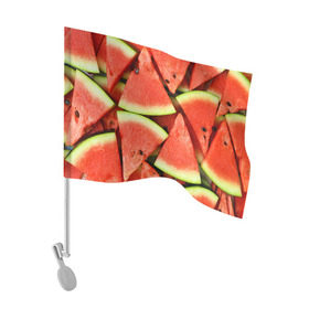 Флаг для автомобиля с принтом Дольки арбуза , 100% полиэстер | Размер: 30*21 см | арбуз | дольки арбуза | еда | фрукт | ягода