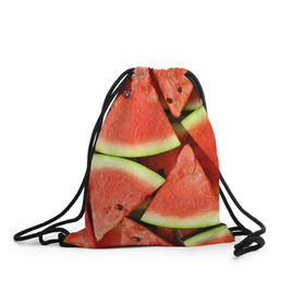 Рюкзак-мешок 3D с принтом Дольки арбуза , 100% полиэстер | плотность ткани — 200 г/м2, размер — 35 х 45 см; лямки — толстые шнурки, застежка на шнуровке, без карманов и подкладки | арбуз | дольки арбуза | еда | фрукт | ягода