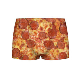 Мужские трусы 3D с принтом Пицца , 50% хлопок, 50% полиэстер | классическая посадка, на поясе мягкая тканевая резинка | Тематика изображения на принте: pizza | еда | пицца | фастфуд