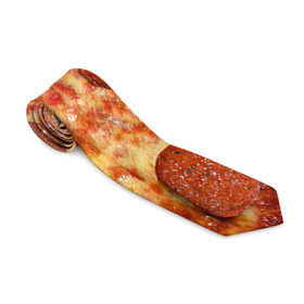 Галстук 3D с принтом Пицца , 100% полиэстер | Длина 148 см; Плотность 150-180 г/м2 | pizza | еда | пицца | фастфуд