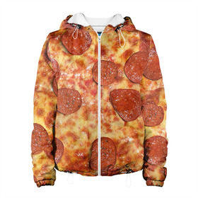 Женская куртка 3D с принтом Пицца , ткань верха — 100% полиэстер, подклад — флис | прямой крой, подол и капюшон оформлены резинкой с фиксаторами, два кармана без застежек по бокам, один большой потайной карман на груди. Карман на груди застегивается на липучку | pizza | еда | пицца | фастфуд