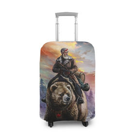 Чехол для чемодана 3D с принтом Медведь , 86% полиэфир, 14% спандекс | двустороннее нанесение принта, прорези для ручек и колес | лес | медведь | мишка | патриот | россия | я русский