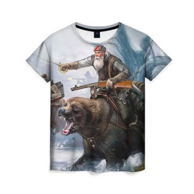 Женская футболка 3D с принтом Медведь , 100% полиэфир ( синтетическое хлопкоподобное полотно) | прямой крой, круглый вырез горловины, длина до линии бедер | медведь | мишка | патриот | россия | я русский