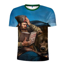 Мужская футболка 3D спортивная с принтом Медведь , 100% полиэстер с улучшенными характеристиками | приталенный силуэт, круглая горловина, широкие плечи, сужается к линии бедра | медведь | мишка | патриот | россия | я русский