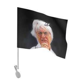 Флаг для автомобиля с принтом Бернард Экклстоун , 100% полиэстер | Размер: 30*21 см | формула 1