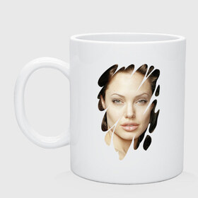 Кружка с принтом Анджелина Джоли , керамика | объем — 330 мл, диаметр — 80 мм. Принт наносится на бока кружки, можно сделать два разных изображения | angelina jolie | hollywood | анджелина джоли | голливуд | кинозвезда