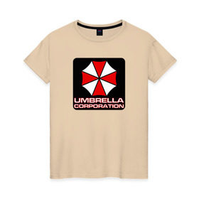 Женская футболка хлопок с принтом UMBRELLA , 100% хлопок | прямой крой, круглый вырез горловины, длина до линии бедер, слегка спущенное плечо | амбрелла | обитель зла