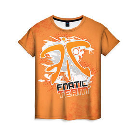 Женская футболка 3D с принтом Fnatic team , 100% полиэфир ( синтетическое хлопкоподобное полотно) | прямой крой, круглый вырез горловины, длина до линии бедер | 