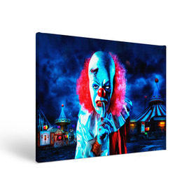 Холст прямоугольный с принтом Клоун , 100% ПВХ |  | Тематика изображения на принте: halloween | злодей | злой | клоун | монстр | хэлоуин
