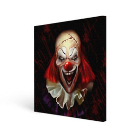 Холст квадратный с принтом Зомби клоун , 100% ПВХ |  | Тематика изображения на принте: halloween | злодей | злой | клоун | монстр | хэлоуин