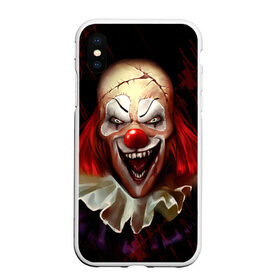 Чехол для iPhone XS Max матовый с принтом Зомби клоун , Силикон | Область печати: задняя сторона чехла, без боковых панелей | Тематика изображения на принте: halloween | злодей | злой | клоун | монстр | хэлоуин
