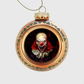 Стеклянный ёлочный шар с принтом Зомби клоун , Стекло | Диаметр: 80 мм | Тематика изображения на принте: halloween | злодей | злой | клоун | монстр | хэлоуин
