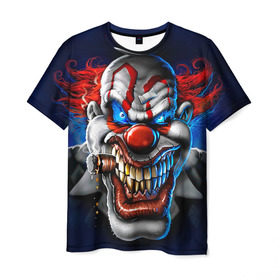 Мужская футболка 3D с принтом Клоун , 100% полиэфир | прямой крой, круглый вырез горловины, длина до линии бедер | halloween | злодей | злой | клоун | монстр | хэлоуин