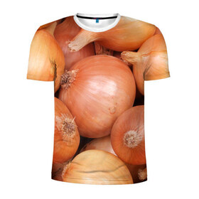 Мужская футболка 3D спортивная с принтом Лук-лучок , 100% полиэстер с улучшенными характеристиками | приталенный силуэт, круглая горловина, широкие плечи, сужается к линии бедра | золотая | лук | луковица | лучок | опарин | ургант | эхлуклучок