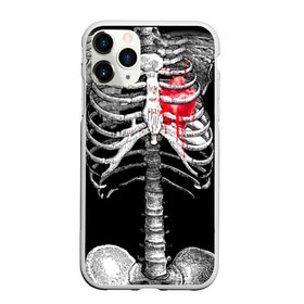 Чехол для iPhone 11 Pro матовый с принтом Скелет с сердцем , Силикон |  | halloween | skeleton | кровь | скелет | хэллоуин