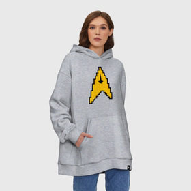 Худи SuperOversize хлопок с принтом Star Trek 8 bit , 70% хлопок, 30% полиэстер, мягкий начес внутри | карман-кенгуру, эластичная резинка на манжетах и по нижней кромке, двухслойный капюшон
 | star trek 8 bit звездный путь пиксели