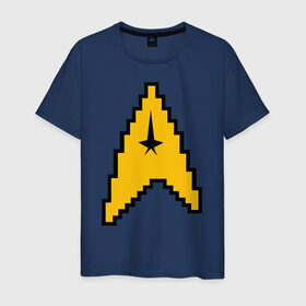 Мужская футболка хлопок с принтом Star Trek 8 bit , 100% хлопок | прямой крой, круглый вырез горловины, длина до линии бедер, слегка спущенное плечо. | Тематика изображения на принте: star trek 8 bit звездный путь пиксели