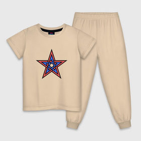 Детская пижама хлопок с принтом ЦСКА , 100% хлопок |  брюки и футболка прямого кроя, без карманов, на брюках мягкая резинка на поясе и по низу штанин
 | 