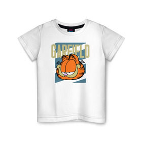 Детская футболка хлопок с принтом Garfield Radical , 100% хлопок | круглый вырез горловины, полуприлегающий силуэт, длина до линии бедер | garfield radical гарфилд кот
