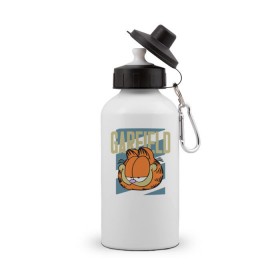 Бутылка спортивная с принтом Garfield Radical , металл | емкость — 500 мл, в комплекте две пластиковые крышки и карабин для крепления | garfield radical гарфилд кот