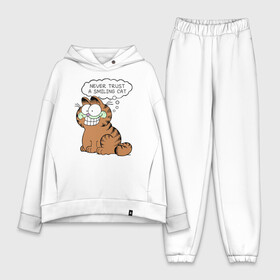 Женский костюм хлопок Oversize с принтом Garfield Smiling Cat ,  |  | garfield smiling cat гарфилд кот