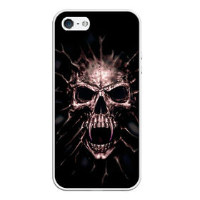 Чехол для Apple iPhone 5/5S силиконовый с принтом Scary skull , Силикон | Область печати: задняя сторона чехла, без боковых панелей | skull | skulls | череп | черепа