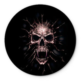 Коврик круглый с принтом Scary skull , резина и полиэстер | круглая форма, изображение наносится на всю лицевую часть | skull | skulls | череп | черепа