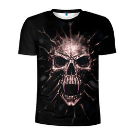 Мужская футболка 3D спортивная с принтом Scary skull , 100% полиэстер с улучшенными характеристиками | приталенный силуэт, круглая горловина, широкие плечи, сужается к линии бедра | skull | skulls | череп | черепа