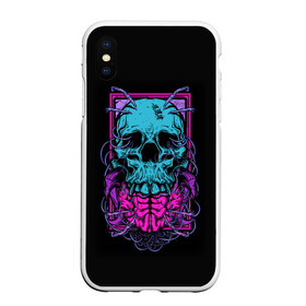 Чехол для iPhone XS Max матовый с принтом Кислотный череп , Силикон | Область печати: задняя сторона чехла, без боковых панелей | skull | skulls | череп | черепа