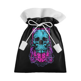 Подарочный 3D мешок с принтом Кислотный череп , 100% полиэстер | Размер: 29*39 см | skull | skulls | череп | черепа