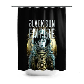 Штора 3D для ванной с принтом Black Sun Empire , 100% полиэстер | плотность материала — 100 г/м2. Стандартный размер — 146 см х 180 см. По верхнему краю — пластиковые люверсы для креплений. В комплекте 10 пластиковых колец | empire