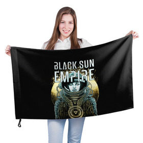 Флаг 3D с принтом Black Sun Empire , 100% полиэстер | плотность ткани — 95 г/м2, размер — 67 х 109 см. Принт наносится с одной стороны | empire